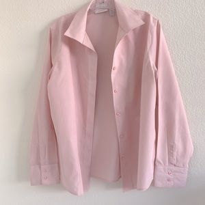 Chico’s Women’s No Iron Striped Pink Button Shirt